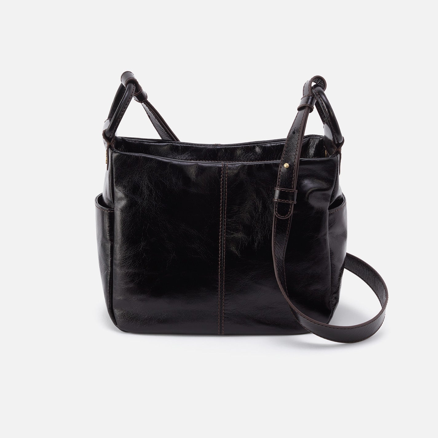 Sheila Crossbody In Polished Leather – Black