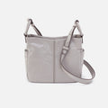 Sheila Crossbody In Polished Leather – Light Grey