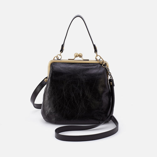 Alba Crossbody in Polished Leather – Black