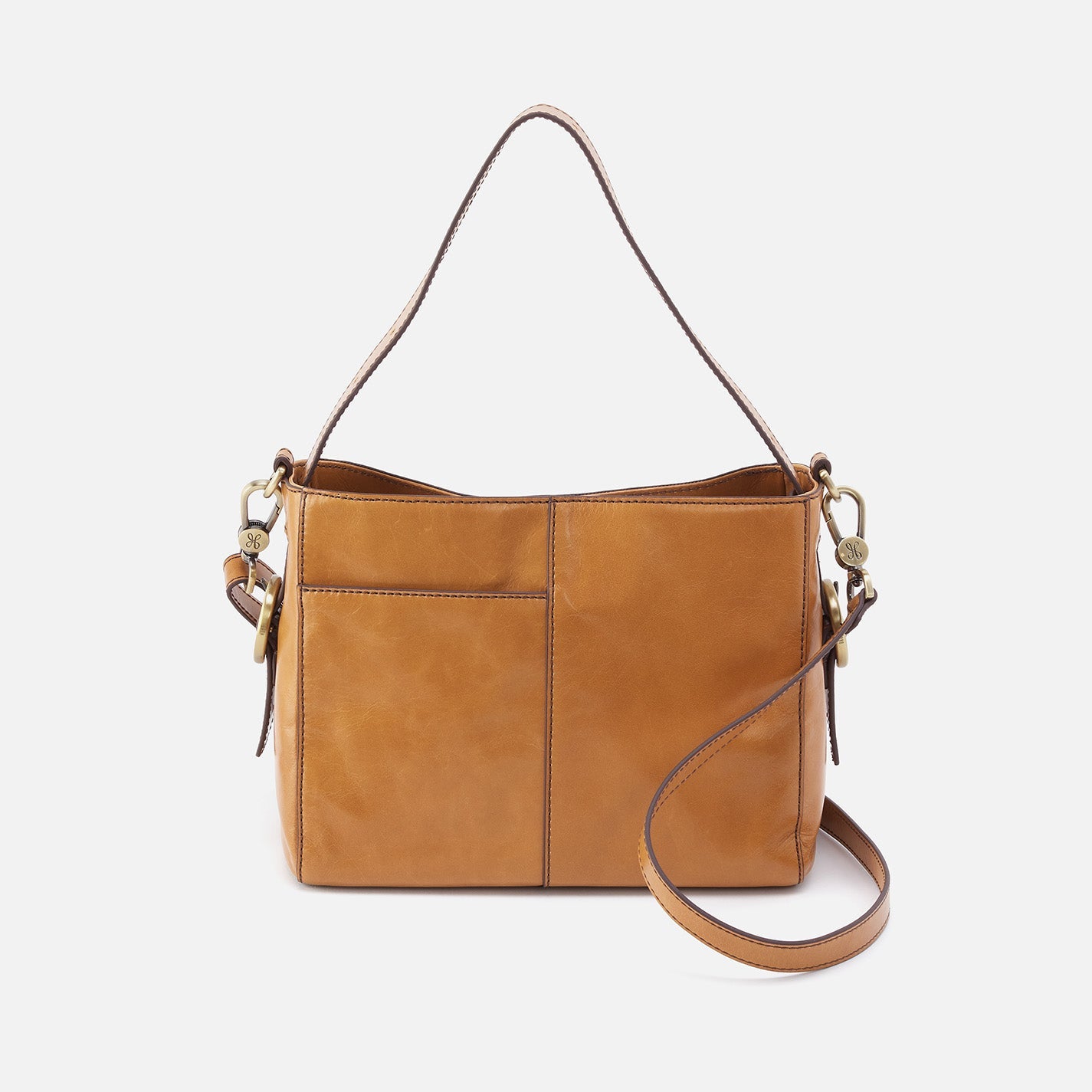 Render Small Crossbody In Polished Leather – Natural
