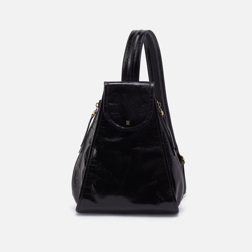 Betta Backpack In Polished Leather – Black