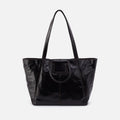 Sheila East-West Tote In Polished Leather – Black
