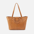 Sheila East-West Tote In Polished Leather – Natural
