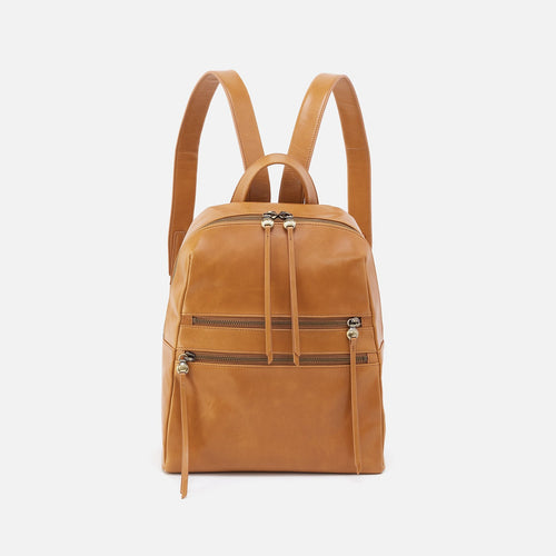 Billie Backpack In Polished Leather – Natural