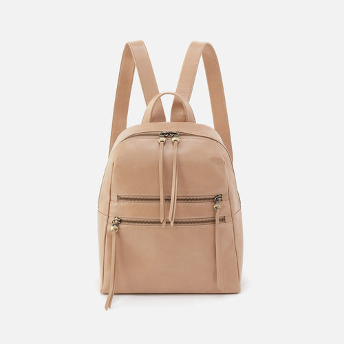 Billie Backpack In Polished Leather – Sand