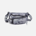 Via Belt Bag Sling In Metallic Leather – Blue Pewter