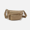 Via Belt Bag Sling In Metallic Leather – Burnished Sage