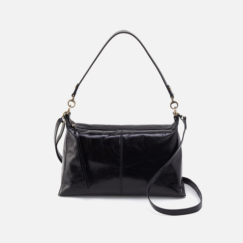 Avon Shoulder Bag in Polished Leather – Black