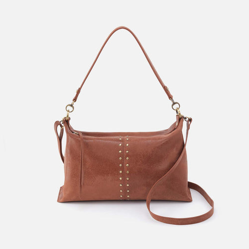 Avon Shoulder Bag in Buffed Leather – Burnished Saddle