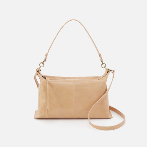 Avon Shoulder Bag in Polished Leather – Desert Sand
