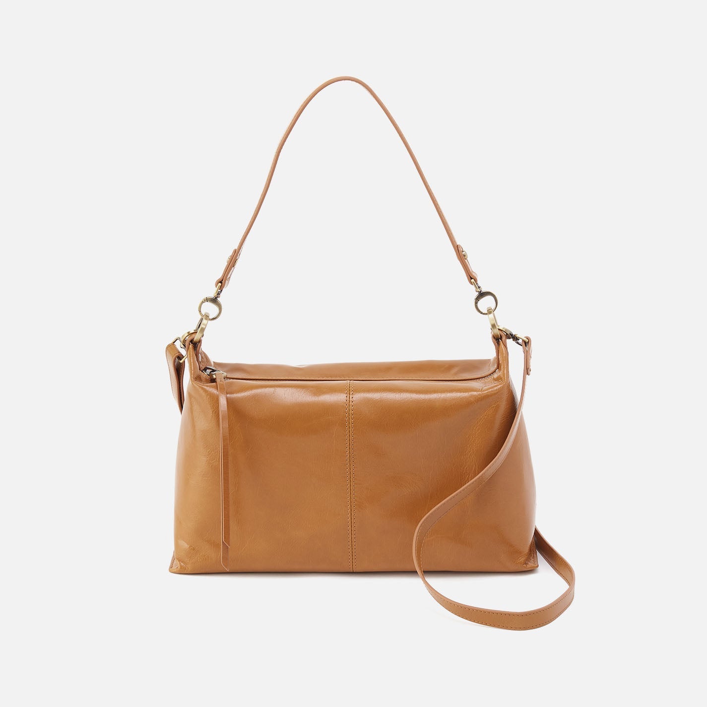 Avon Shoulder Bag In Polished Leather – Natural