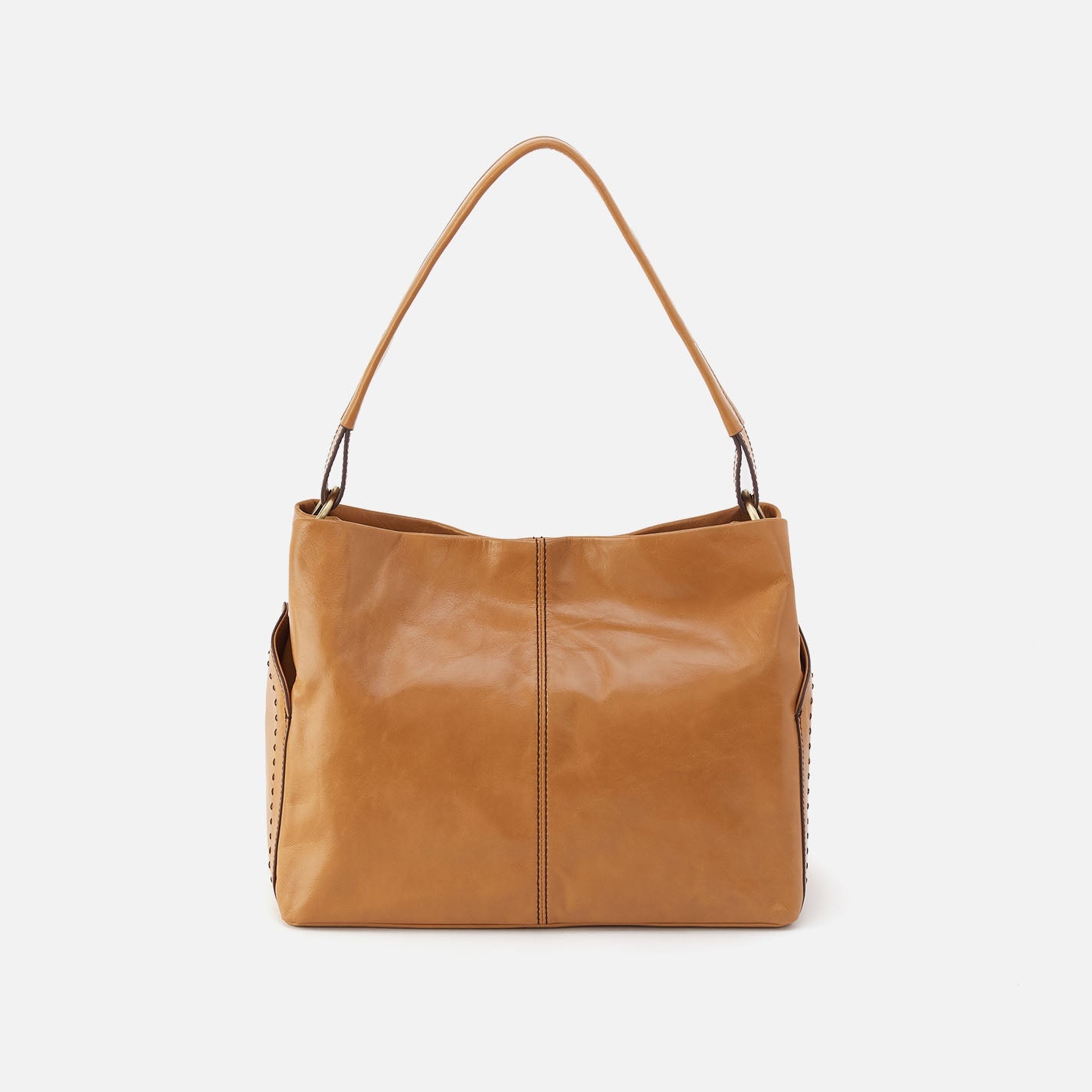 Seneca Shoulder Bag In Polished Leather – Natural