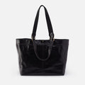 Romy Max Tote in Polished Leather – Black