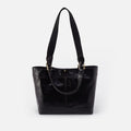 Romy Medium Tote in Polished Leather – Black