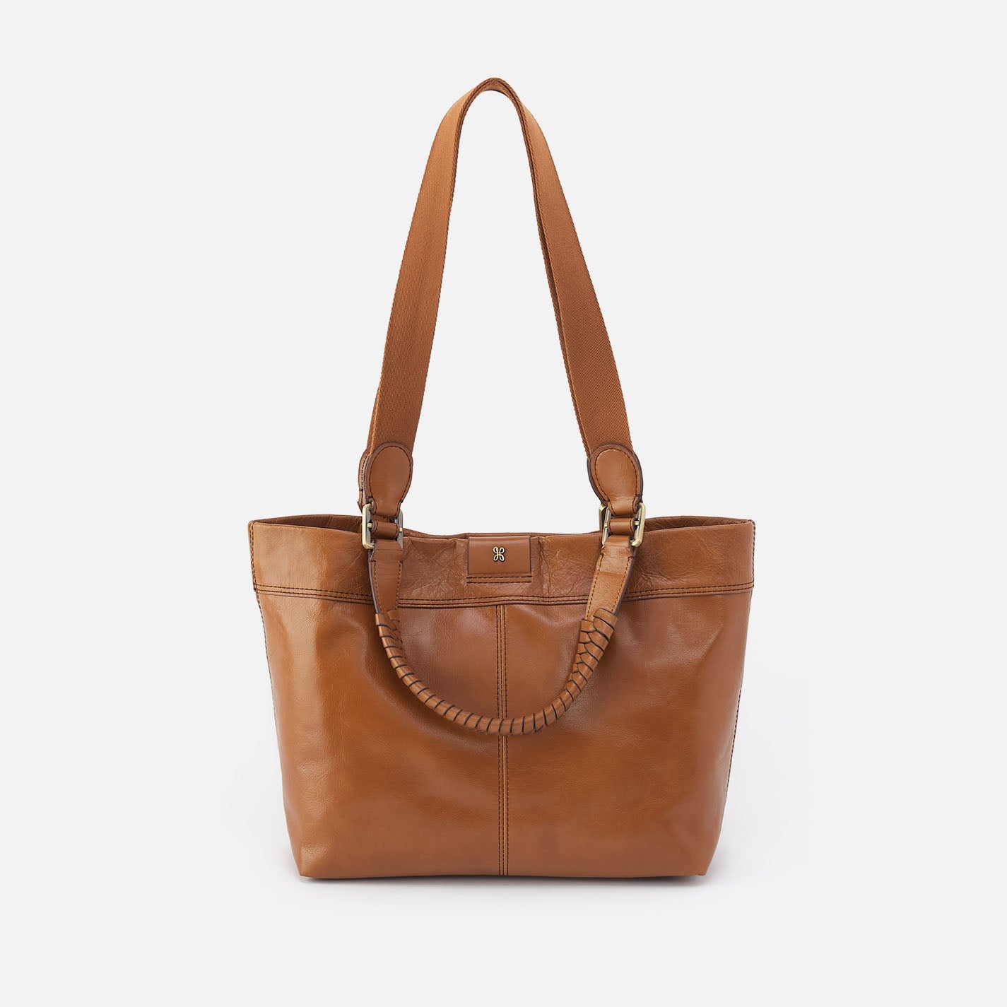 Romy Medium Tote in Polished Leather – Truffle