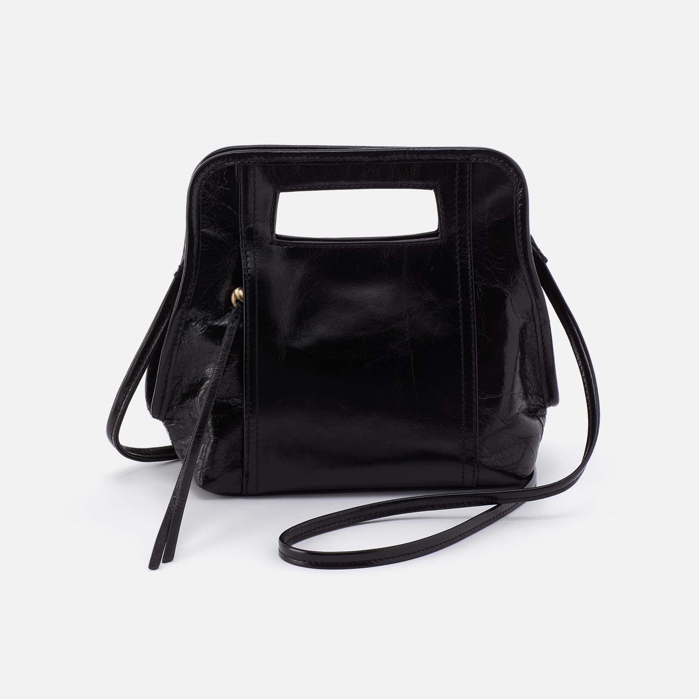 Ace Crossbody in Polished Leather – Black