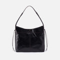 Romy Hobo in Polished Leather – Black