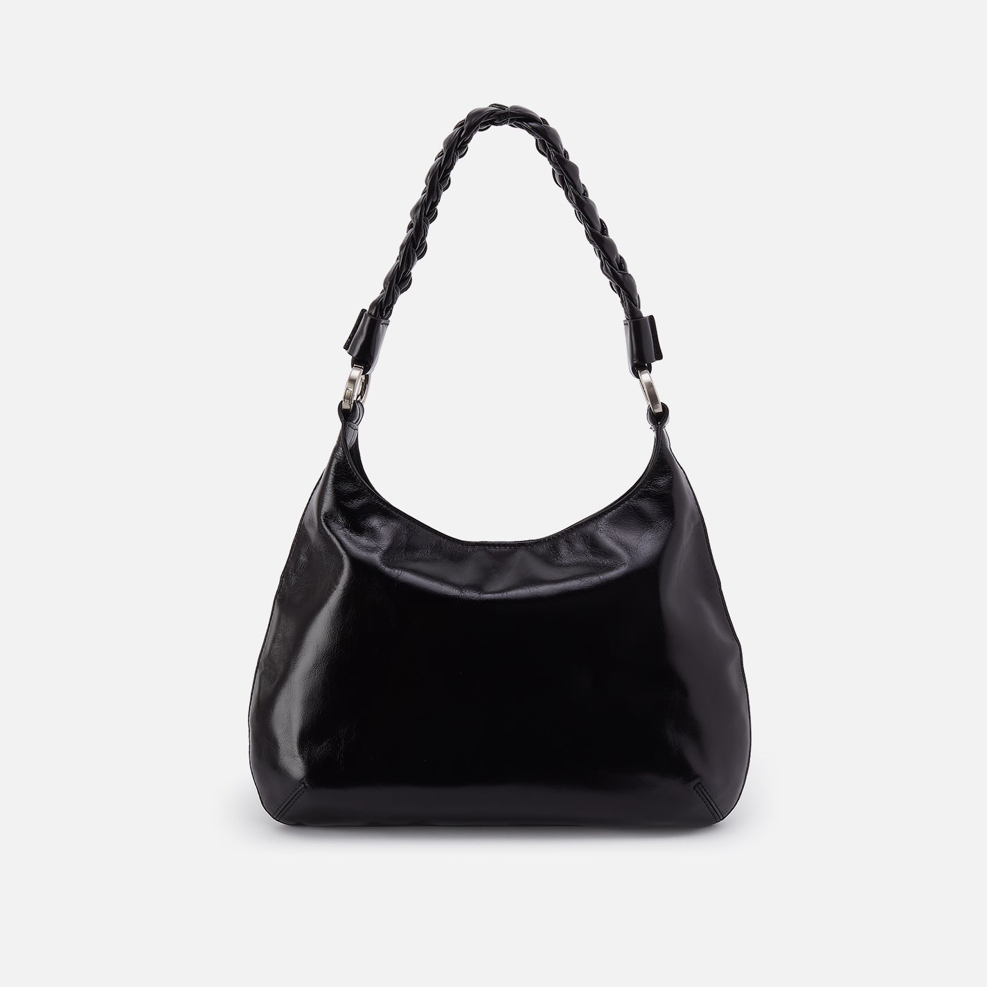 Madison Shoulder in Polished Leather – Black