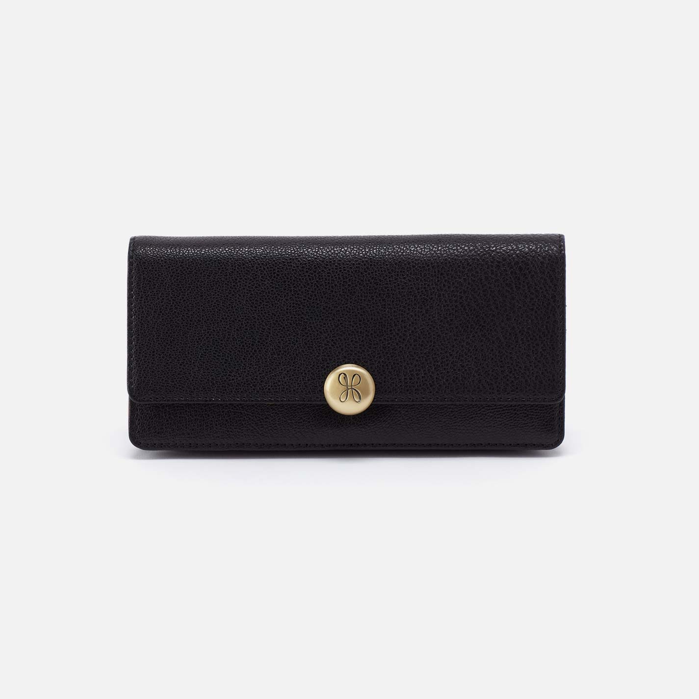 Hutton Large Wallet in Micrograin Leather – Black