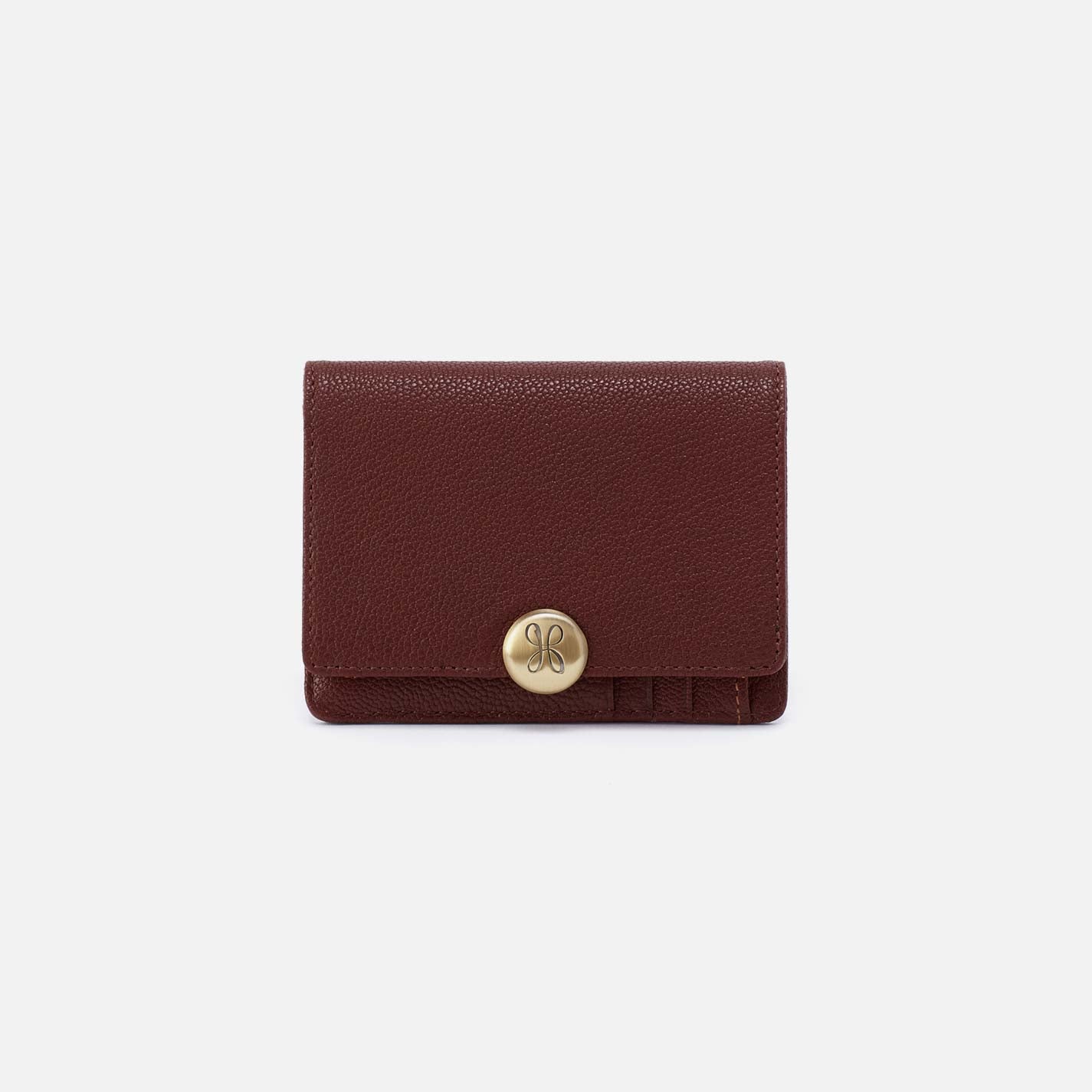Hutton Small Wallet in Micrograin Leather – Brown Bear