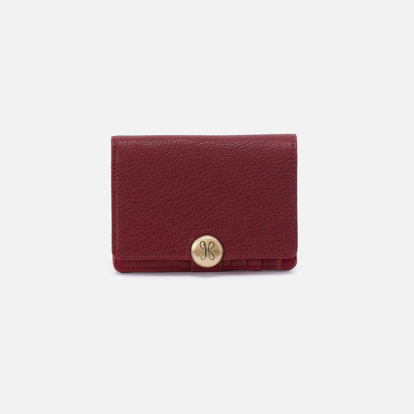 Hutton Small Wallet in Micrograin Leather – Red Dahlia