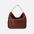 Hazel Hobo In Woven Leather – Chestnut
