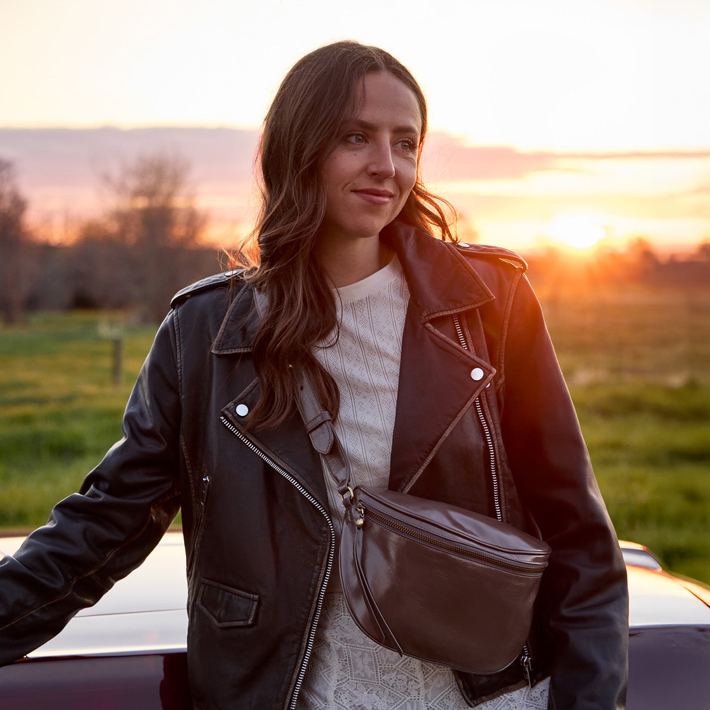 Juno Belt Bag in Polished Leather – Hearthstone - HOBO