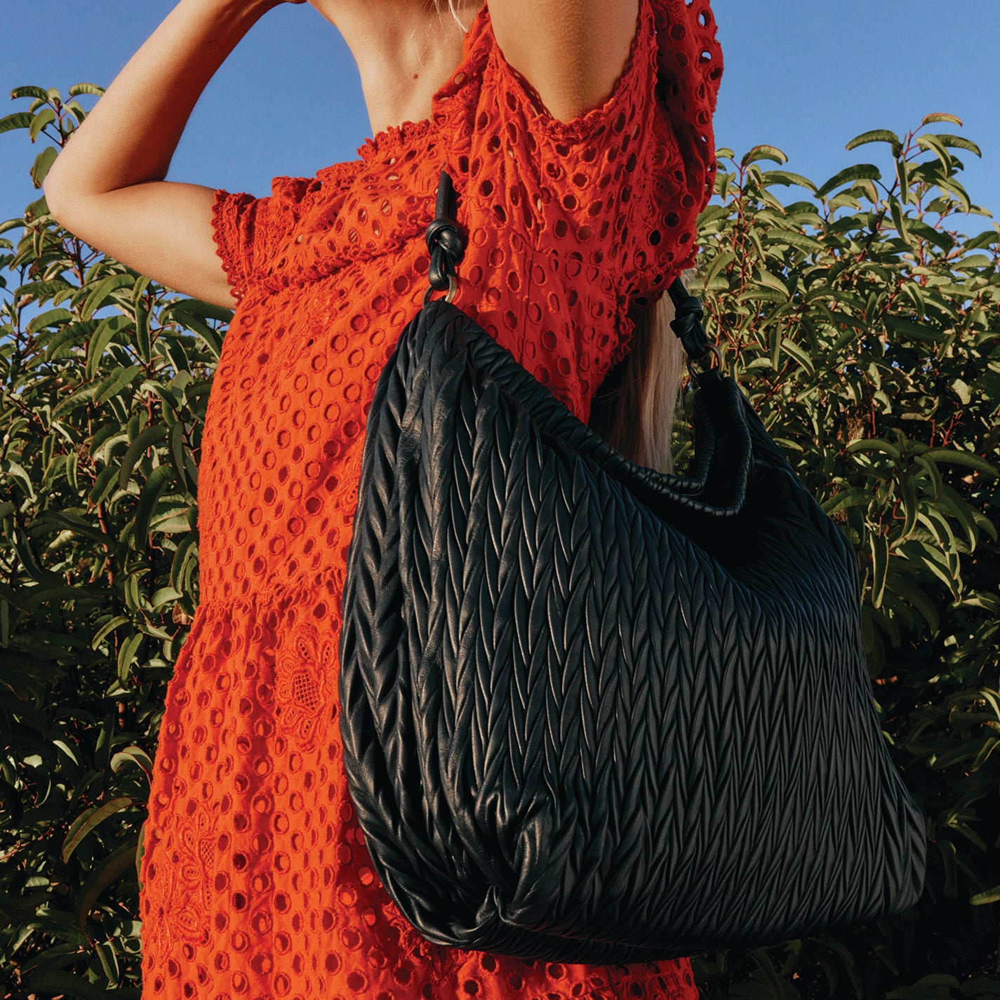 Lindley Hobo In Soft Pleated Leather – Black - HOBO