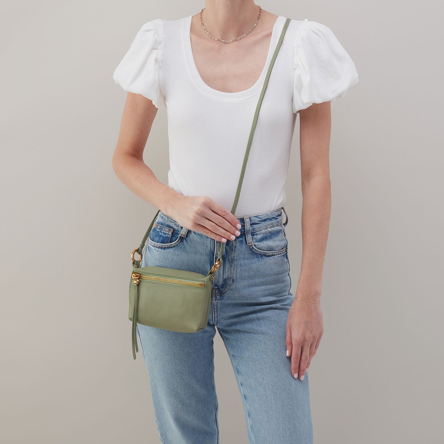 Run About Crossbody In Pebbled Leather – Watercress - HOBO