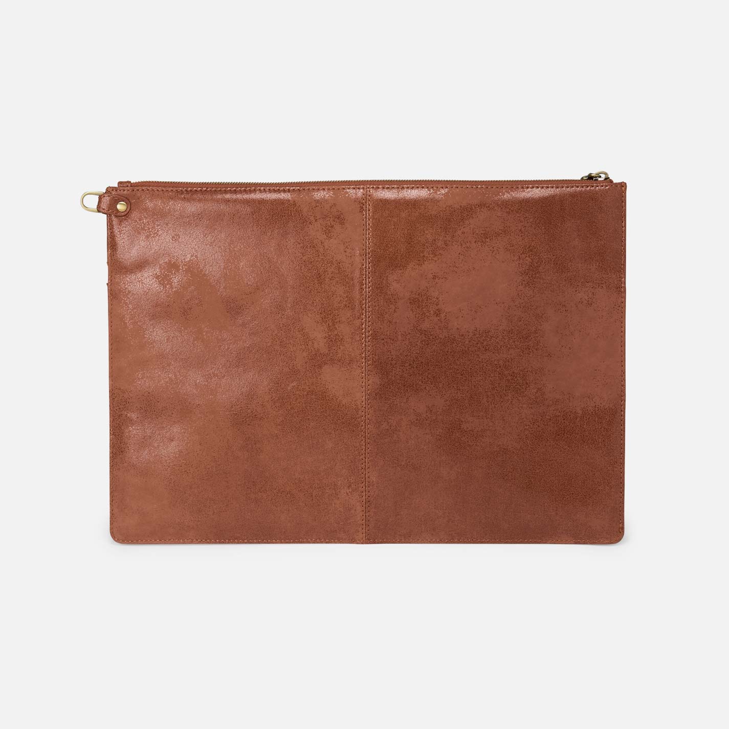 Digital Nomad Large Sleeve in Buffed Leather – Burnished Saddle - HOBO