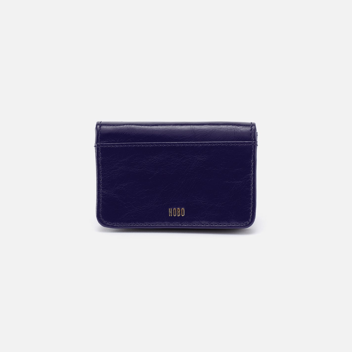 Jill Flap Card Case in Polished Leather – Winter Violet - HOBO