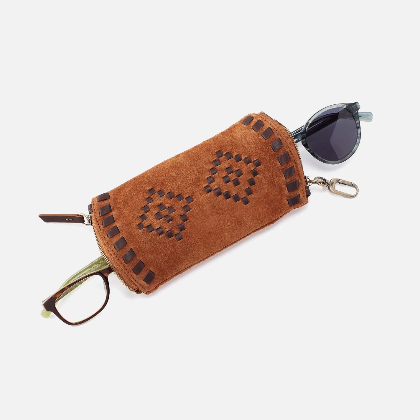 Spark Double Eyeglass Case in Suede Leather – Oak Barrel - HOBO