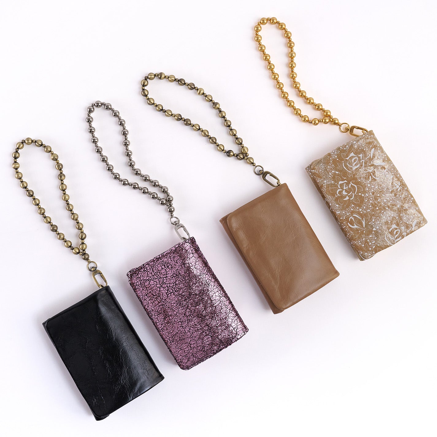 Ross Bead Wristlet In Printed Leather – Gilded Petals - HOBO
