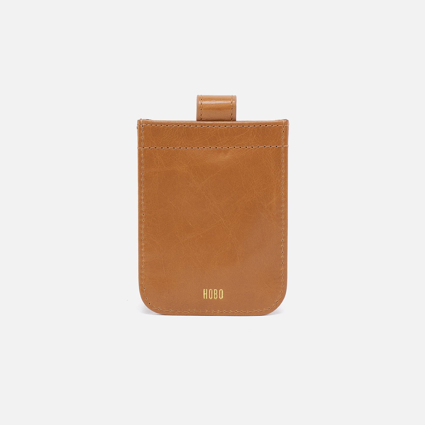 Dunn Card Case In Polished Leather – Natural - HOBO