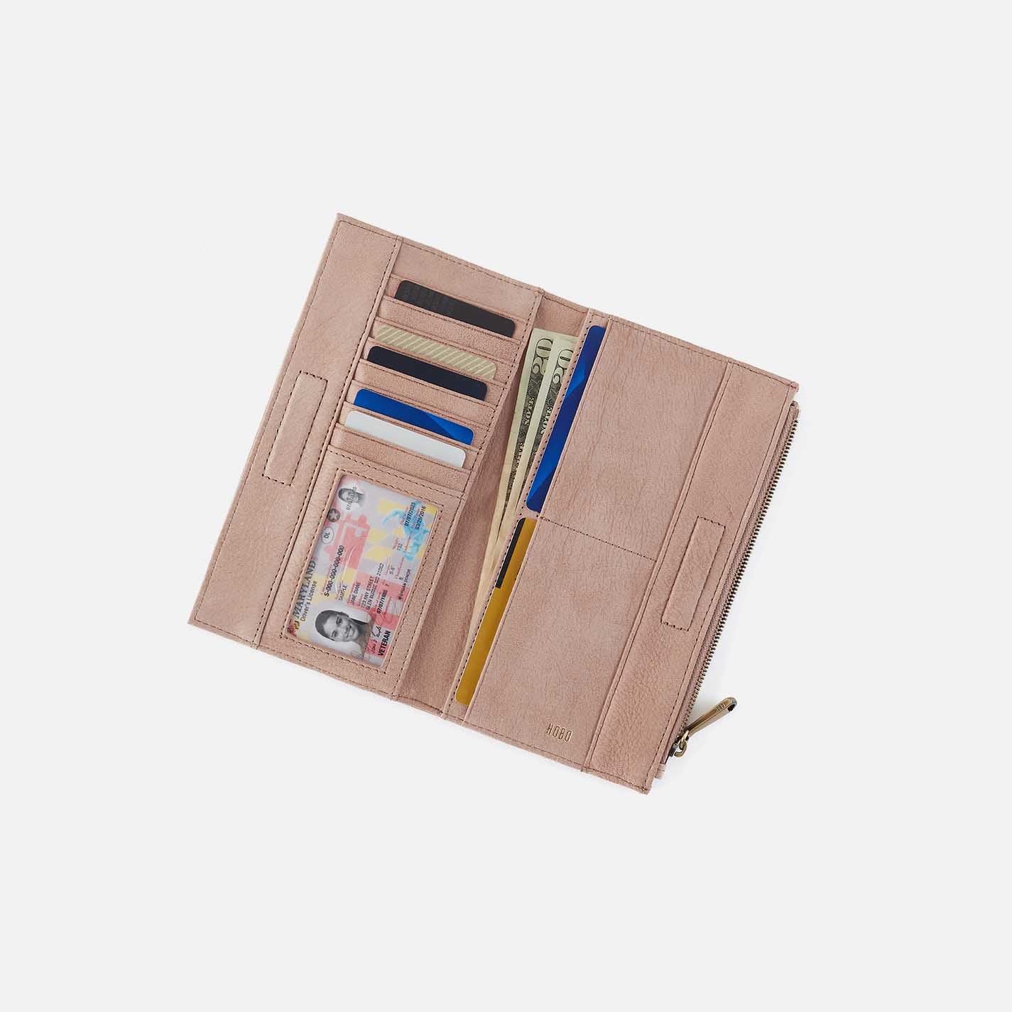 Jill Large Bifold Wallet in Buffed Leather – Hazel - HOBO