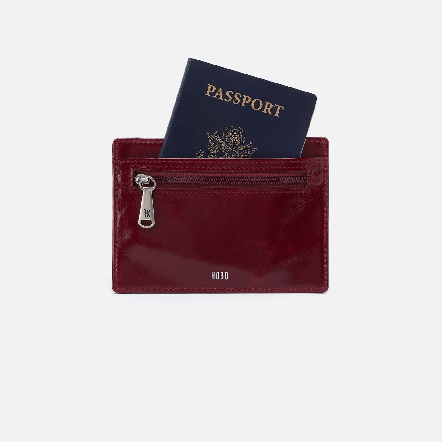 Euro Slide Card Case in Polished Leather – Saddleberry - HOBO