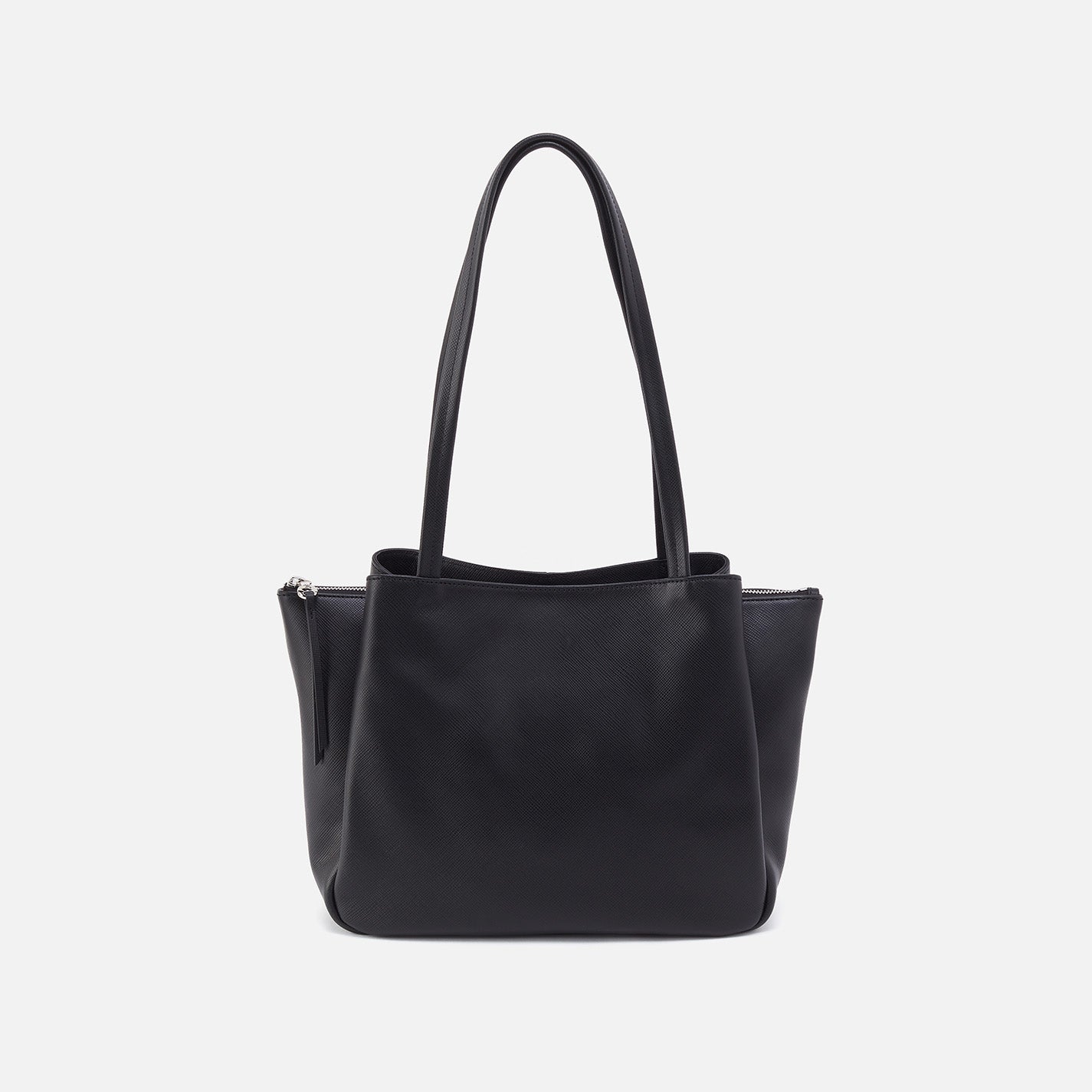 Essential Medium Tote In Soft Saffiano Leather – Black - HOBO