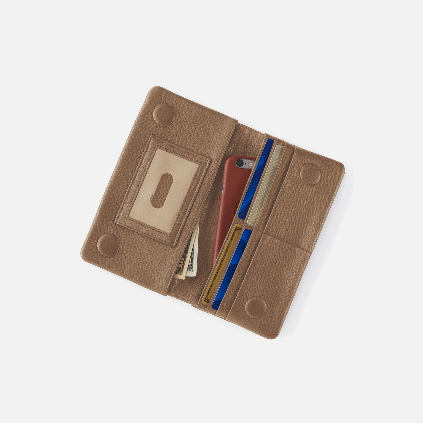 Lumen Continental Wallet in Pebbled Leather – Cedar Sagebrush - HOBO