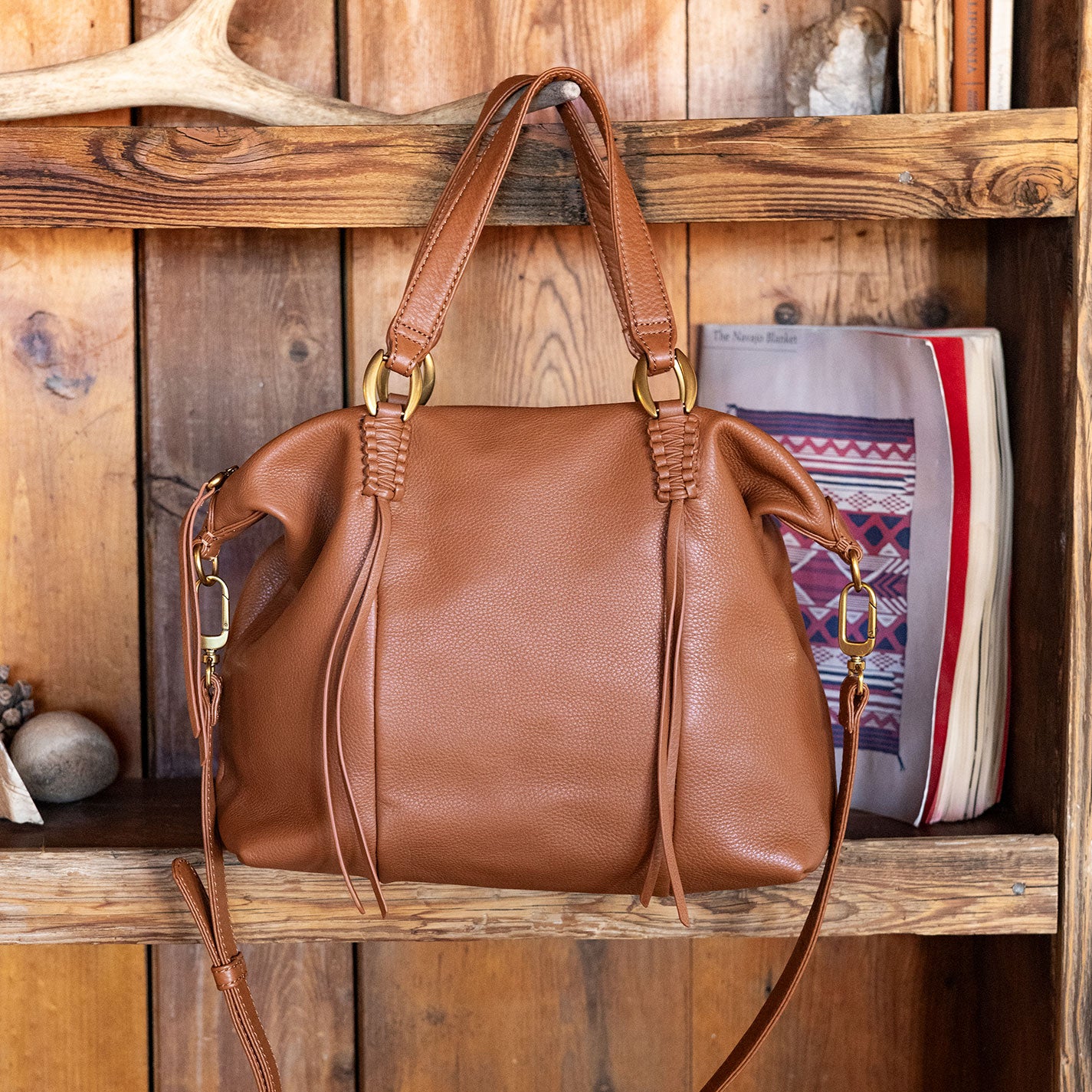 Harley Satchel In Pebbled Leather – Warm Honey - HOBO