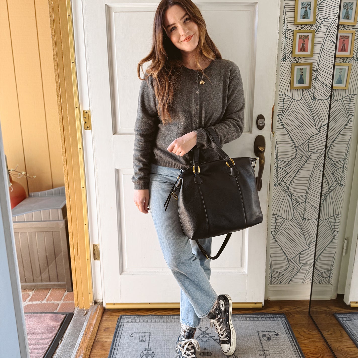 Harley Satchel In Pebbled Leather – Black - HOBO