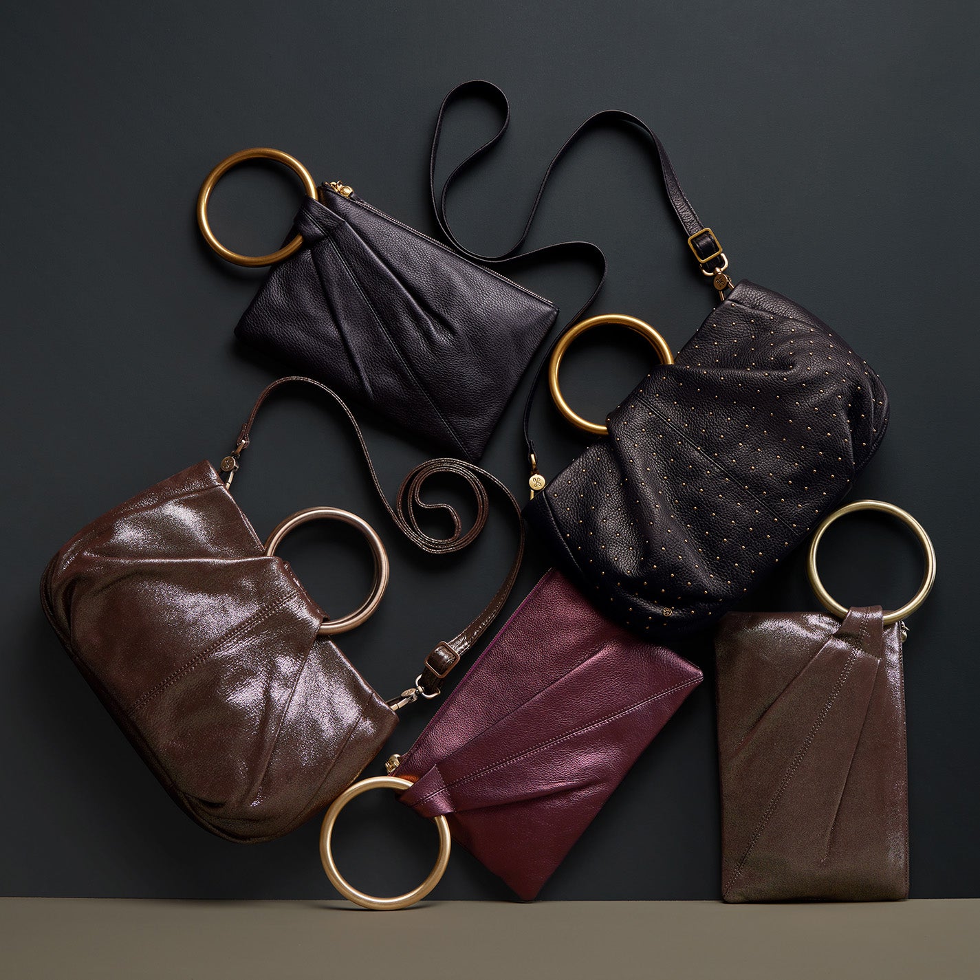 Sheila Ring Satchel In Pebbled Leather – Black - HOBO