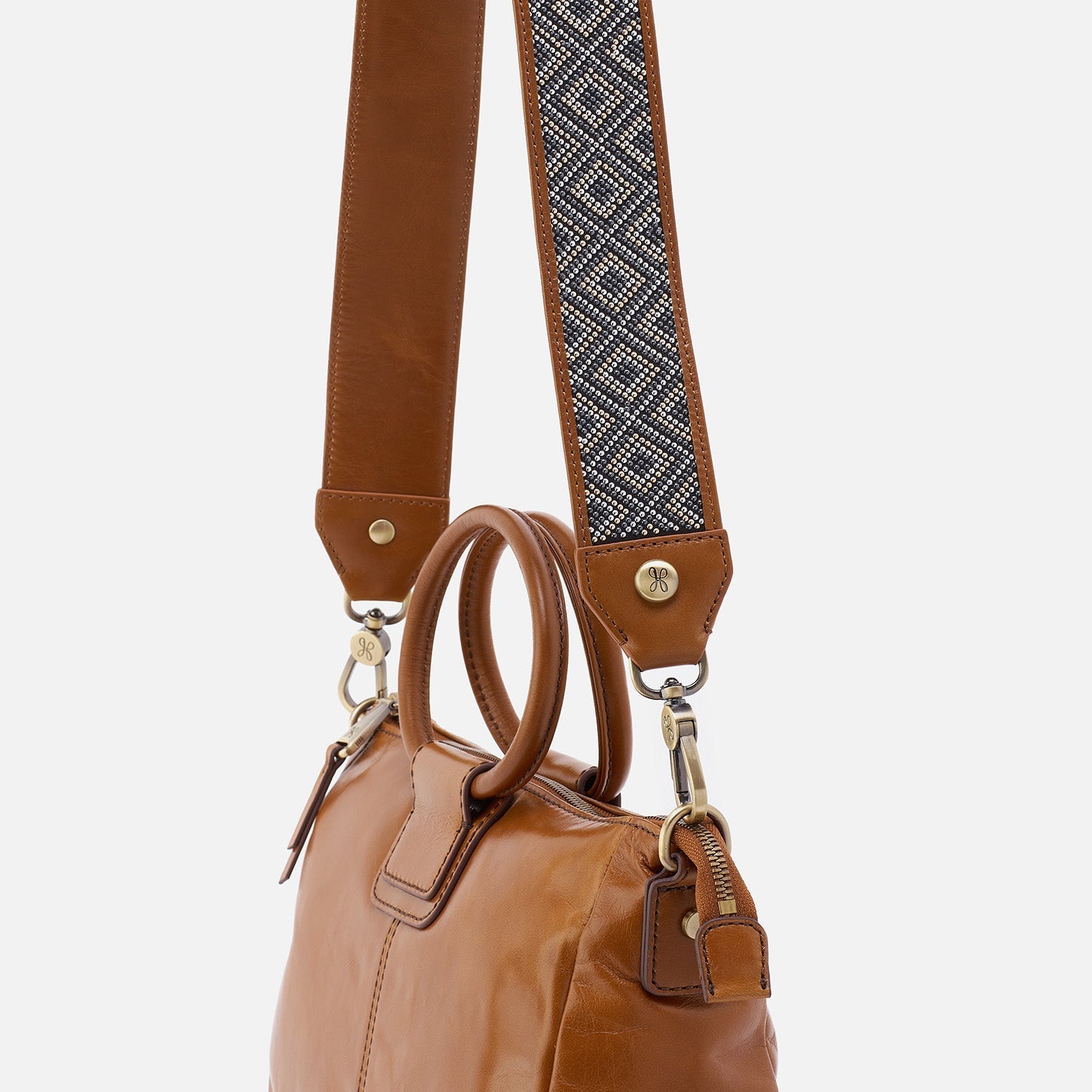 Beaded Guitar Strap in Polished Leather – Truffle - HOBO