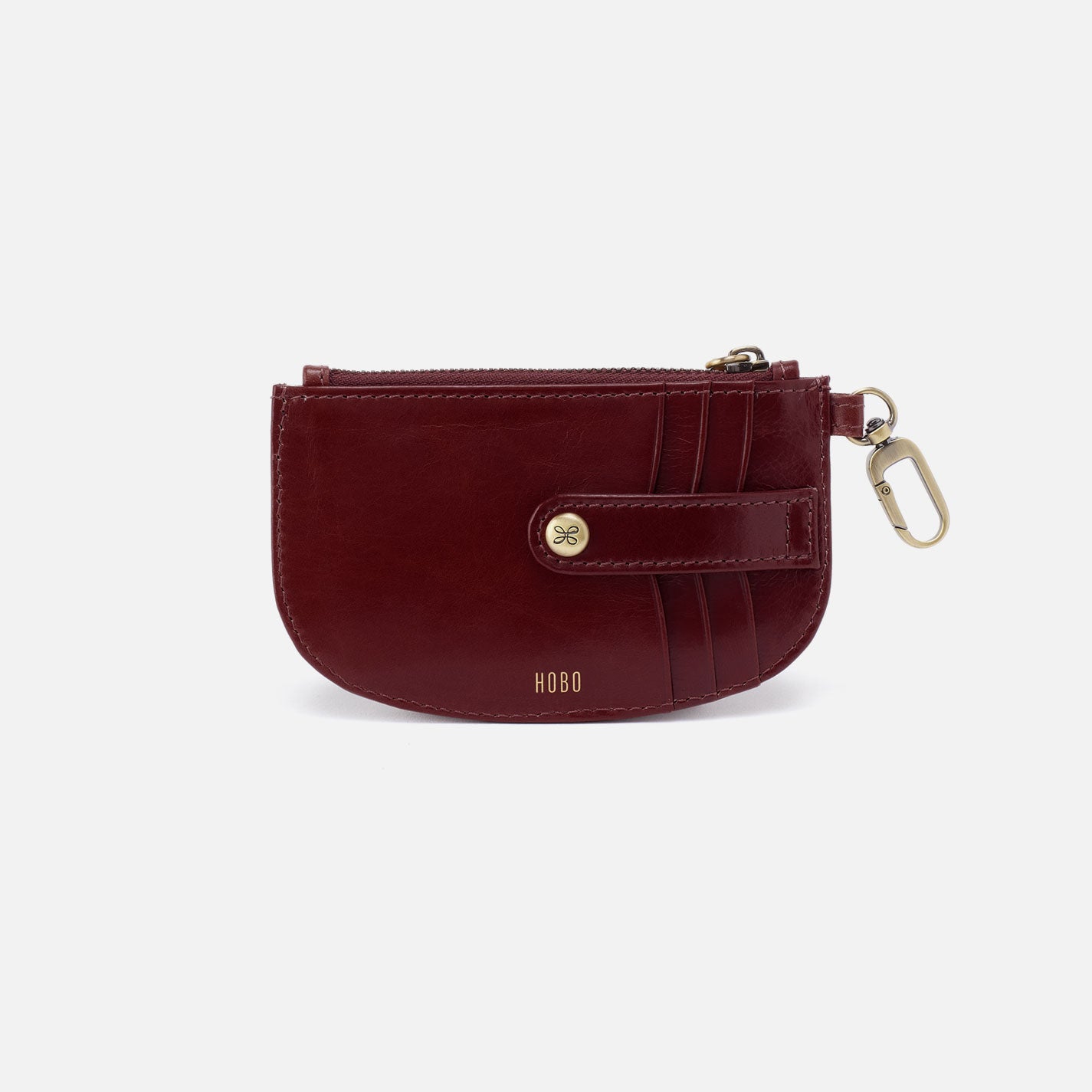 Luna Card Pouch in Polished Leather – Saddleberry - HOBO