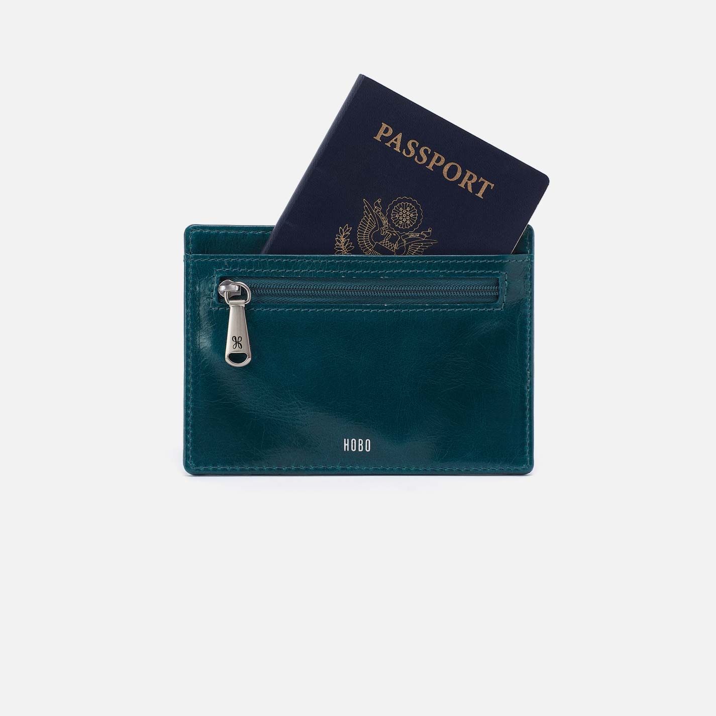 Euro Slide Card Case in Polished Leather – Wild Bluegrass - HOBO