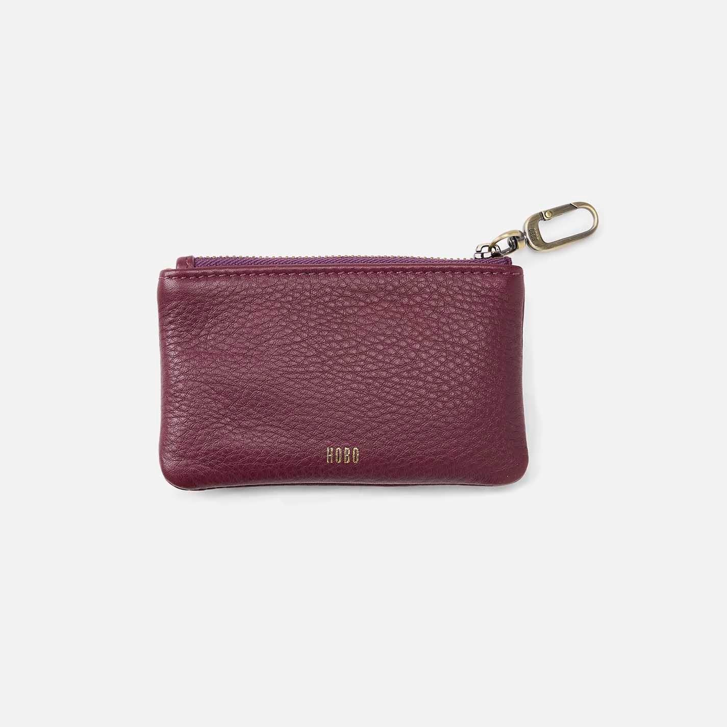 Sentiment Pouch in Pebbled Leather – Mulberry Glaze - HOBO