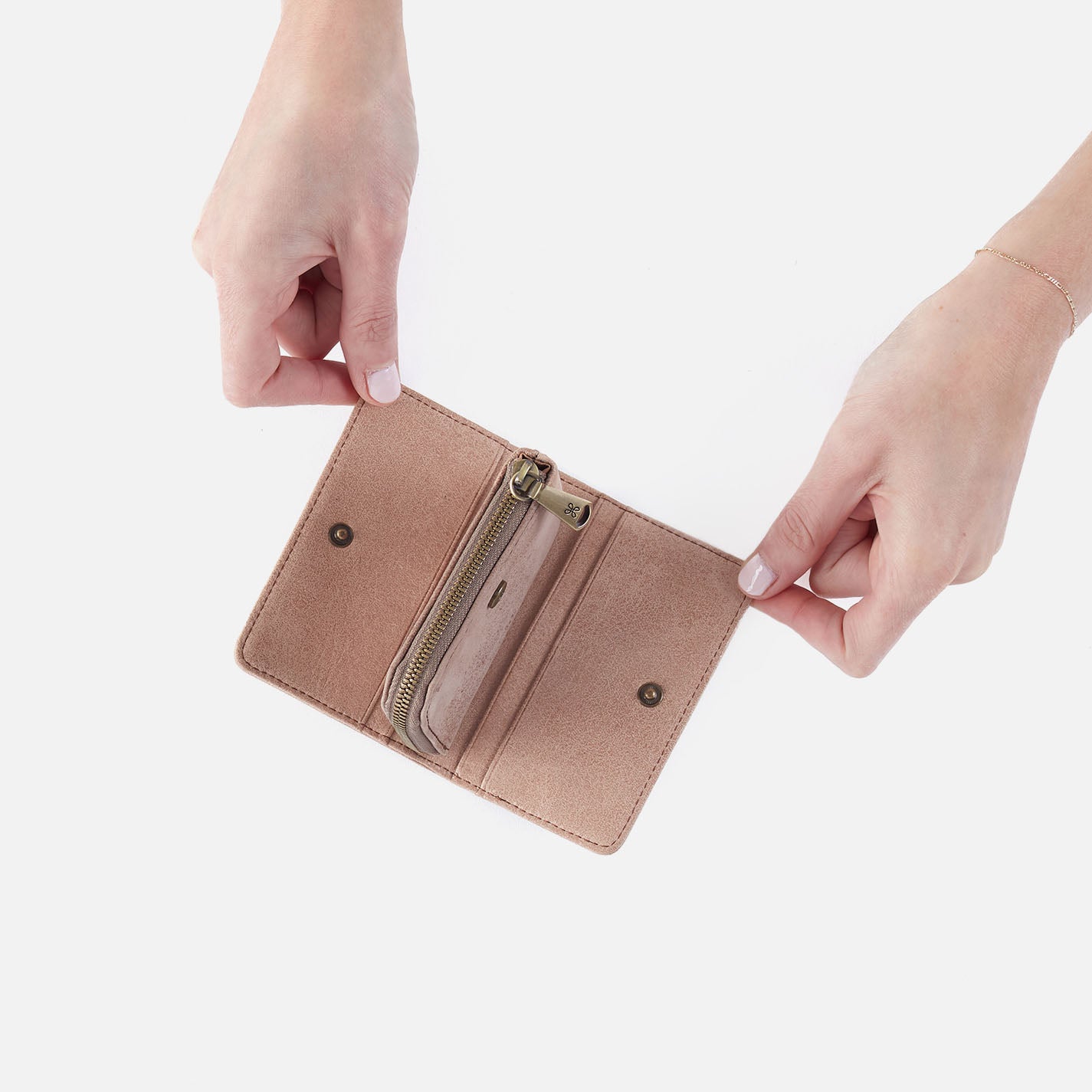 Jill Card Case In Buffed Leather – Hazel - HOBO