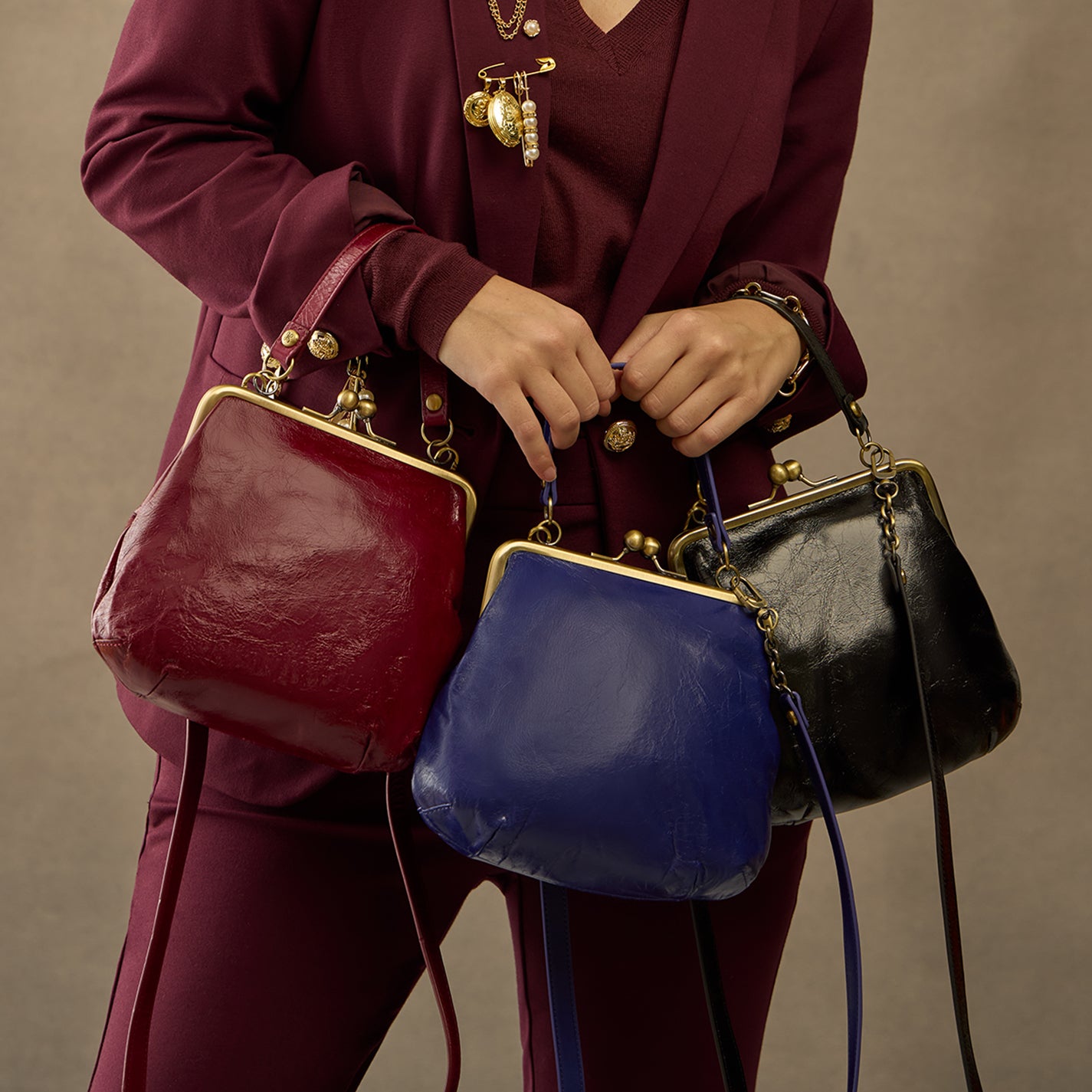 Alba Crossbody in Polished Leather – Winter Violet - HOBO