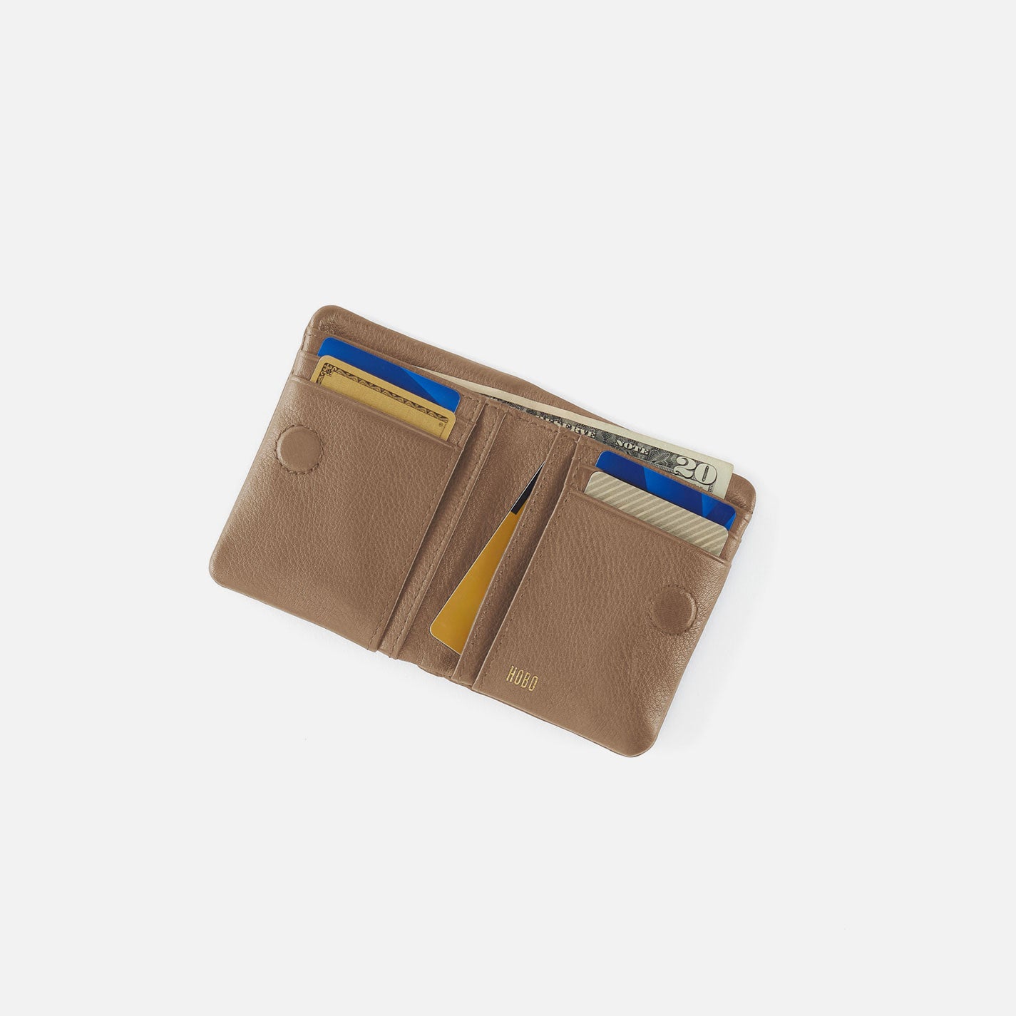Lumen Mini Wallet in Pebbled Leather – Cedar Sagebrush - HOBO