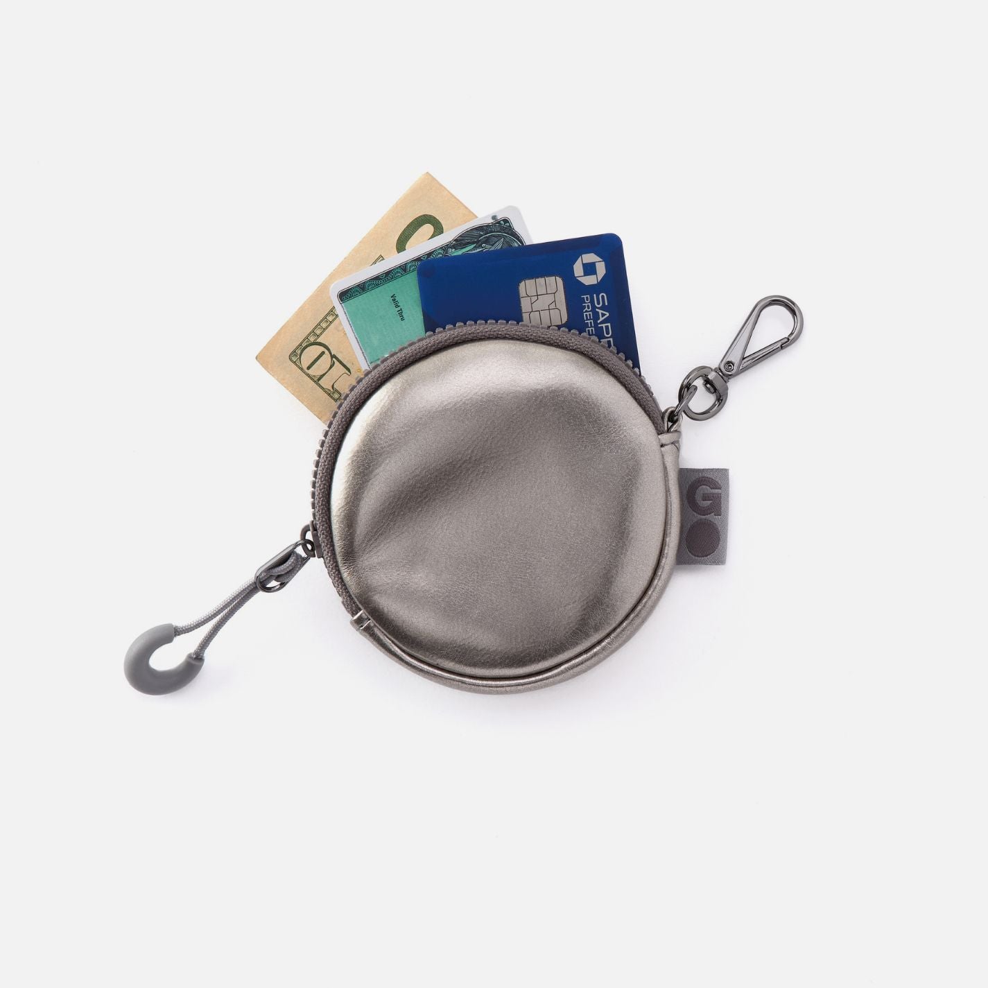 TAG ALONG Clip-on in EverShine nylon – Quicksilver Metallic - HOBO