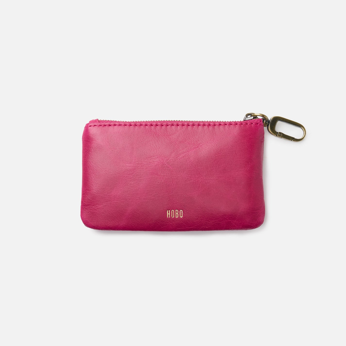 Sentiment Pouch In Polished Leather – Fuchsia - HOBO